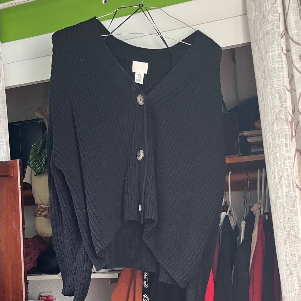 Black Button-Up Cardigan